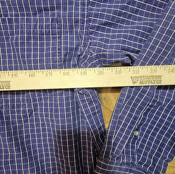 Ariat Pro Series Shirt Men’s Medium Blue Plaid Long Sleeve Button Down - Picture 6 of 11